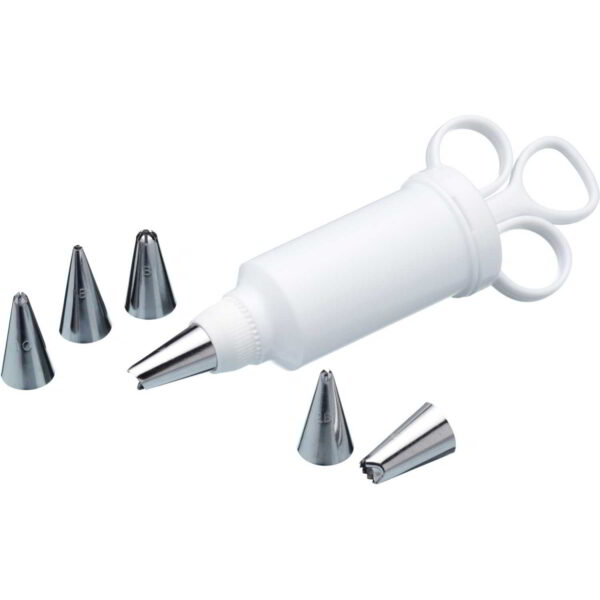 KitchenCraft Sweetly Does It Icing Syringe with Six Stainless Steel Nozzles