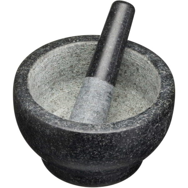MasterClass Round Solid Marble Mortar and Pestle 20x12cm