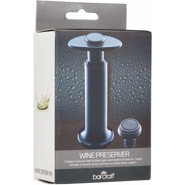 BarCraft Wine Saver Pump with Two Stoppers and Pump