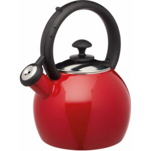 KitchenCraft Le'Xpress Red Enamelled Whistling Kettle 1.3 Litre
