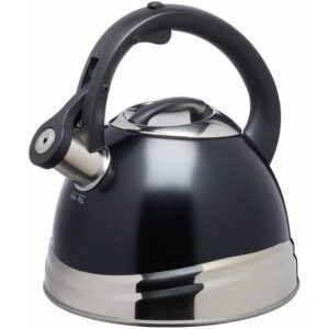 KitchenCraft Le'Xpress Black Stainless Steel Whistling Kettle 2.1 Litre