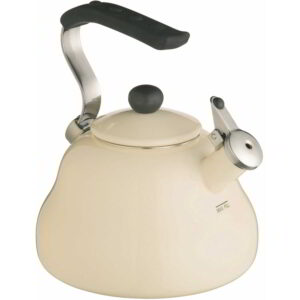 KitchenCraft Le'Xpress Coloured Whistling Kettle 2 Litres - 'Seashell Cream'