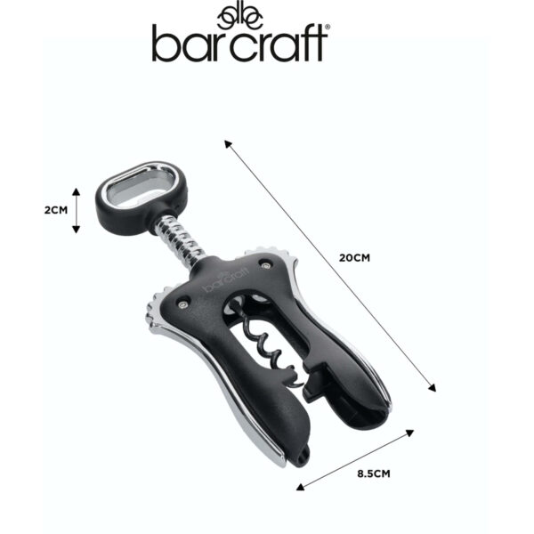 BarCraft Double Handled Winged Corkscrew Black