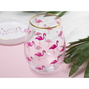 Ava & I Flamingo Stemless Wine Glass 590ml