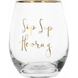 Ava & I Stemless Wine Glass - Sip Sip Hooray 590ml
