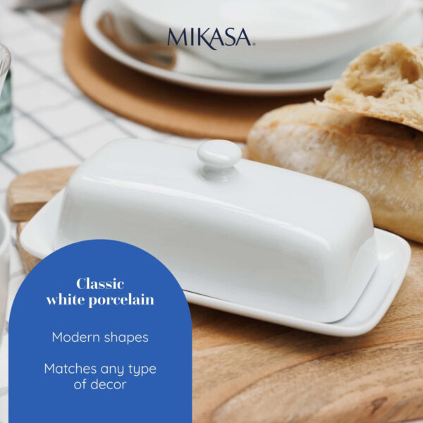Mikasa Chalk Porcelain Butter Dish