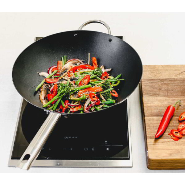 MasterClass Professional Heavy Duty Non-Stick Wok 35.5cm with Stainless Steel Handles